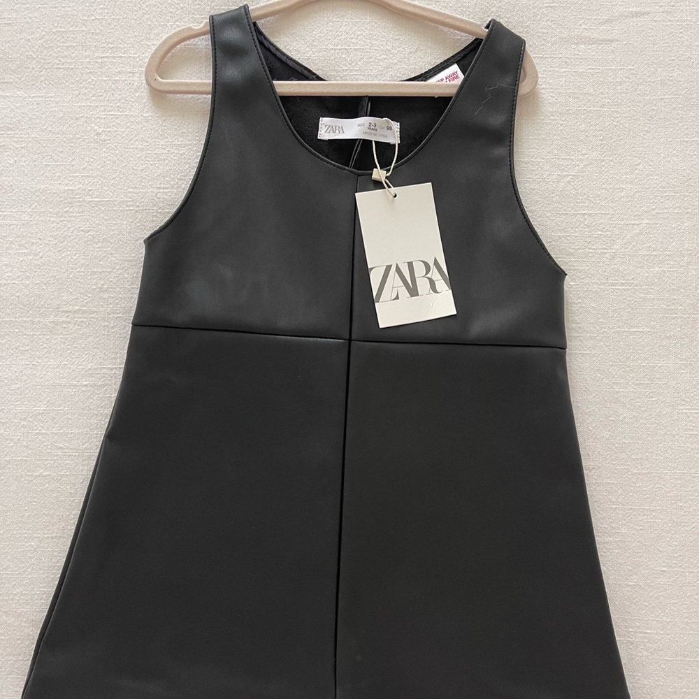 Zara leather toddler dress